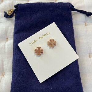 Tory Burch rose Gold Stud Earrings